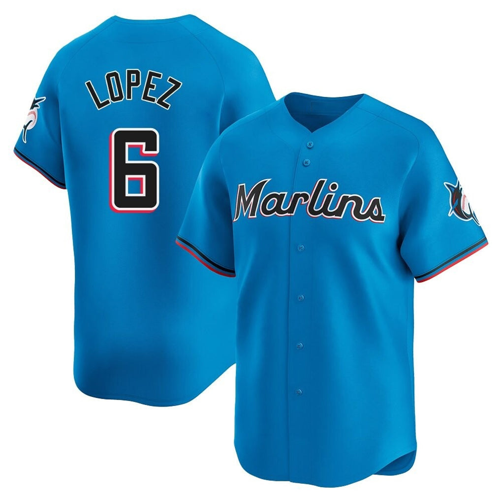 Jamed M.Marlins #6 Otto Lopez Player Blue Home Limited Stitched Jerseys