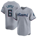Jamed M.Marlins #6 Otto Lopez Player Gray Home Limited Stitched Jerseys