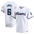 Jamed M.Marlins #6 Otto Lopez Player White  Home Limited Stitched Jerseys