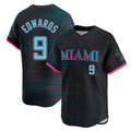 Jamed M.Marlins #9 Xavier Edwards Player Black City Connect Home Limited Stitched Jerseys