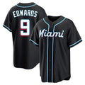 Jamed M.Marlins #9 Xavier Edwards Player Black Fashion Out Home Game Stitched Jerseys