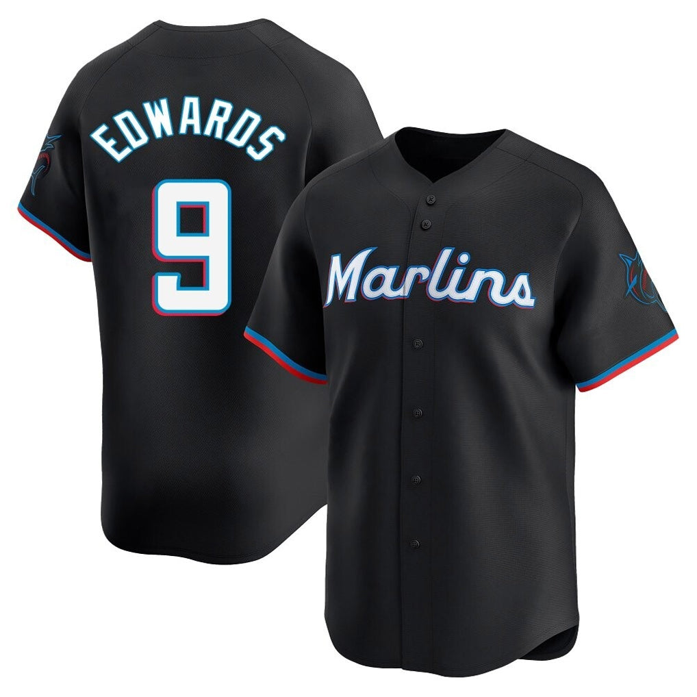 Jamed M.Marlins #9 Xavier Edwards Player Black  Home Limited Stitched Jerseys