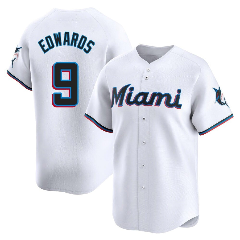 Jamed M.Marlins #9 Xavier Edwards Player White  Home Limited Stitched Jerseys