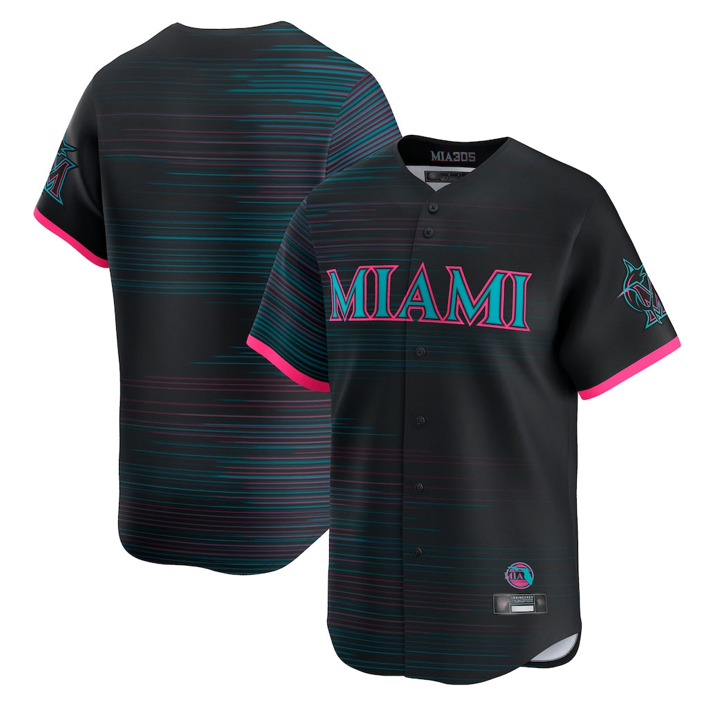 Jamed M.Marlins Blank Player Black City Connect Home Limited Stitched Jerseys