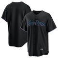 Jamed M.Marlins Blank Player Black  Home Game Stitched Jerseys