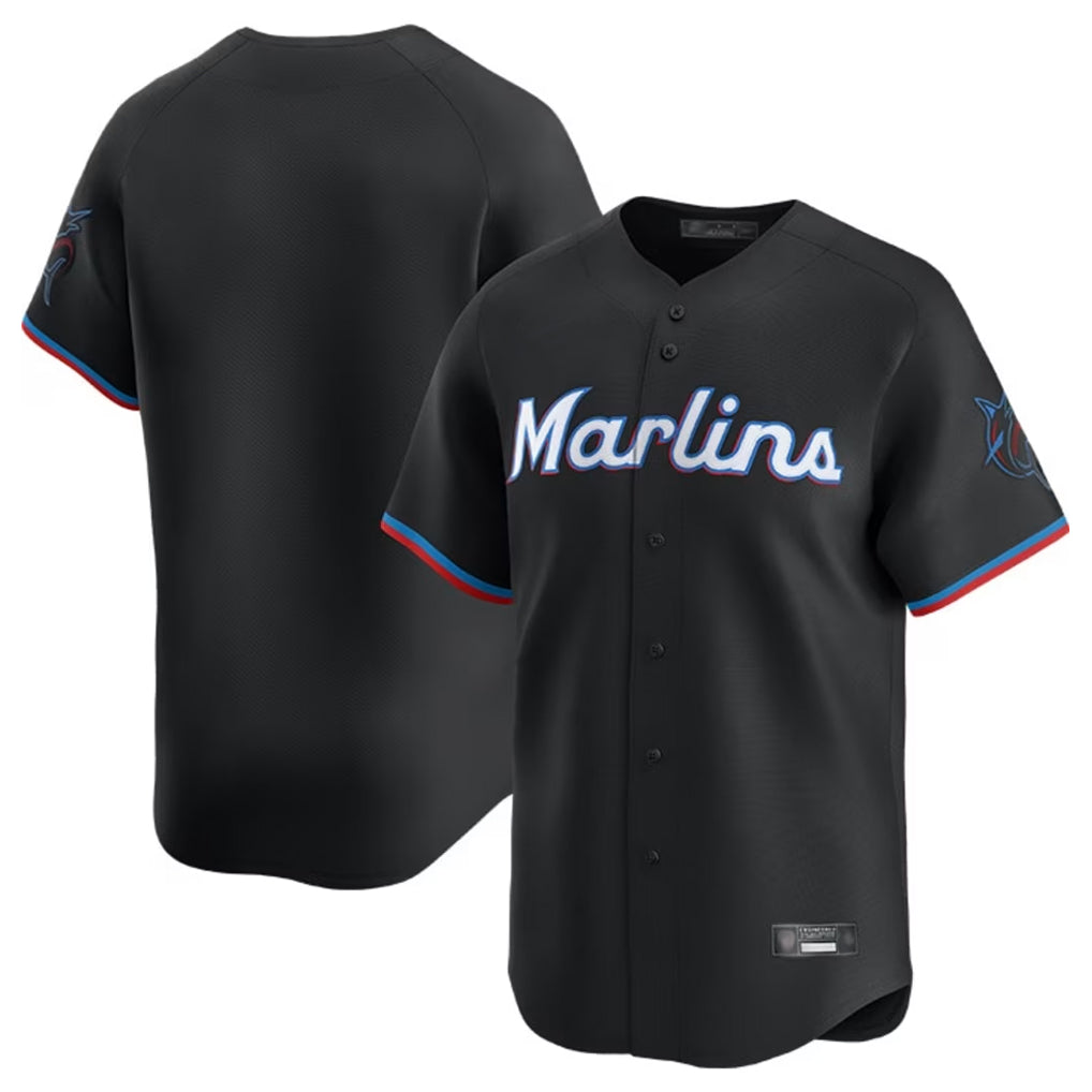 Jamed M.Marlins Blank Player Black Home Limited Stitched Jerseys
