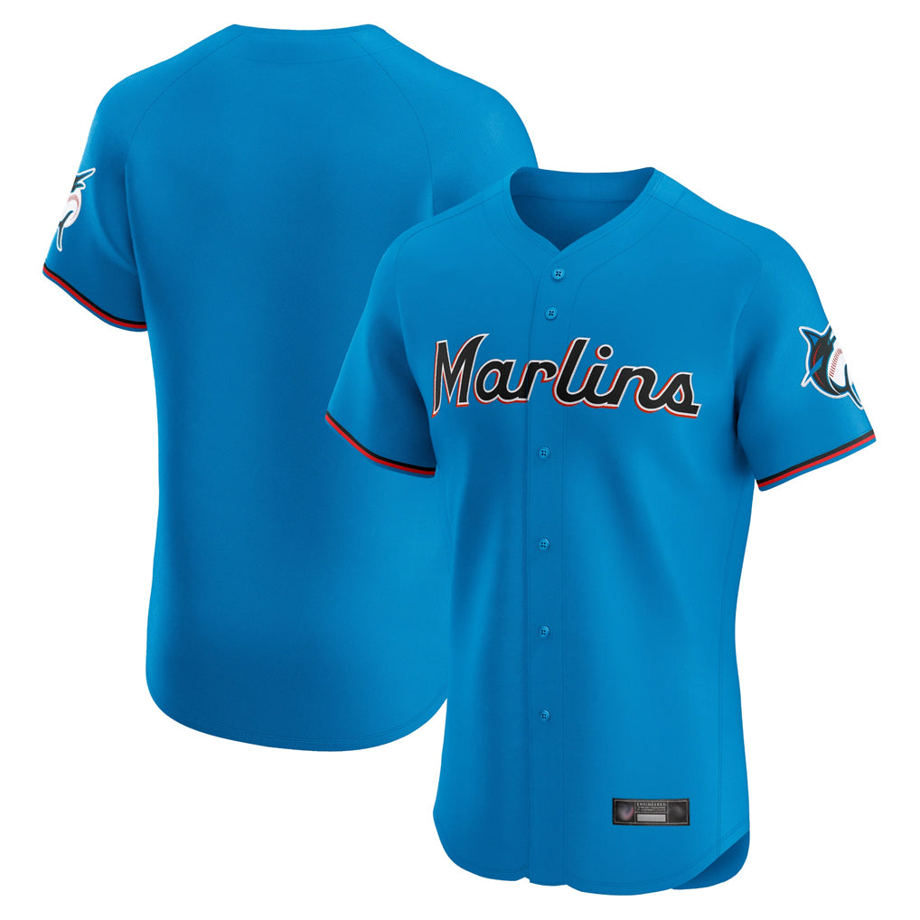 Jamed M.Marlins Blank Player Blue Home Limited Elite Stitched Jerseys
