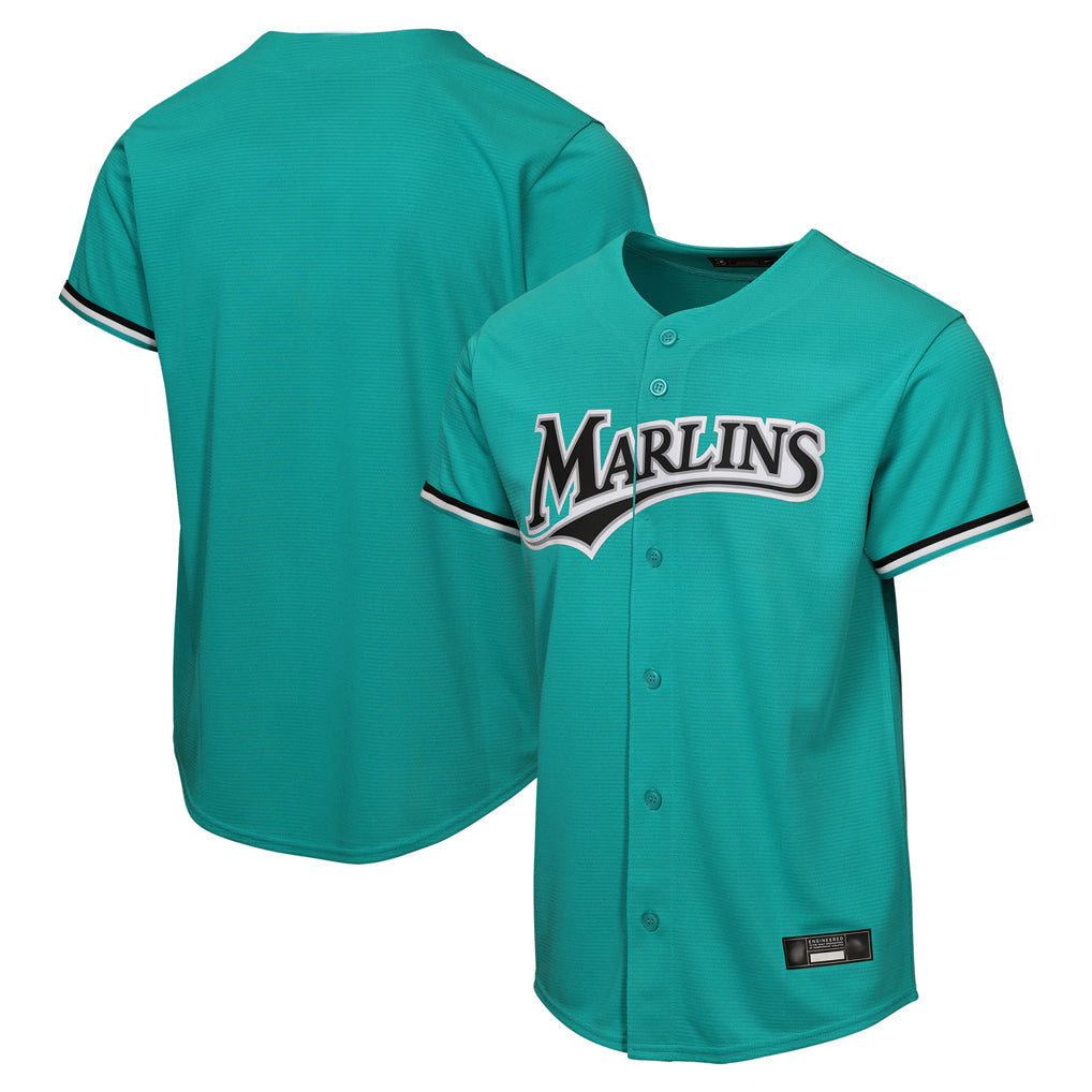 Jamed M.Marlins Blank Player Teal Mitchell & Ness Cooperstown Collection Game Stitched Jerseys