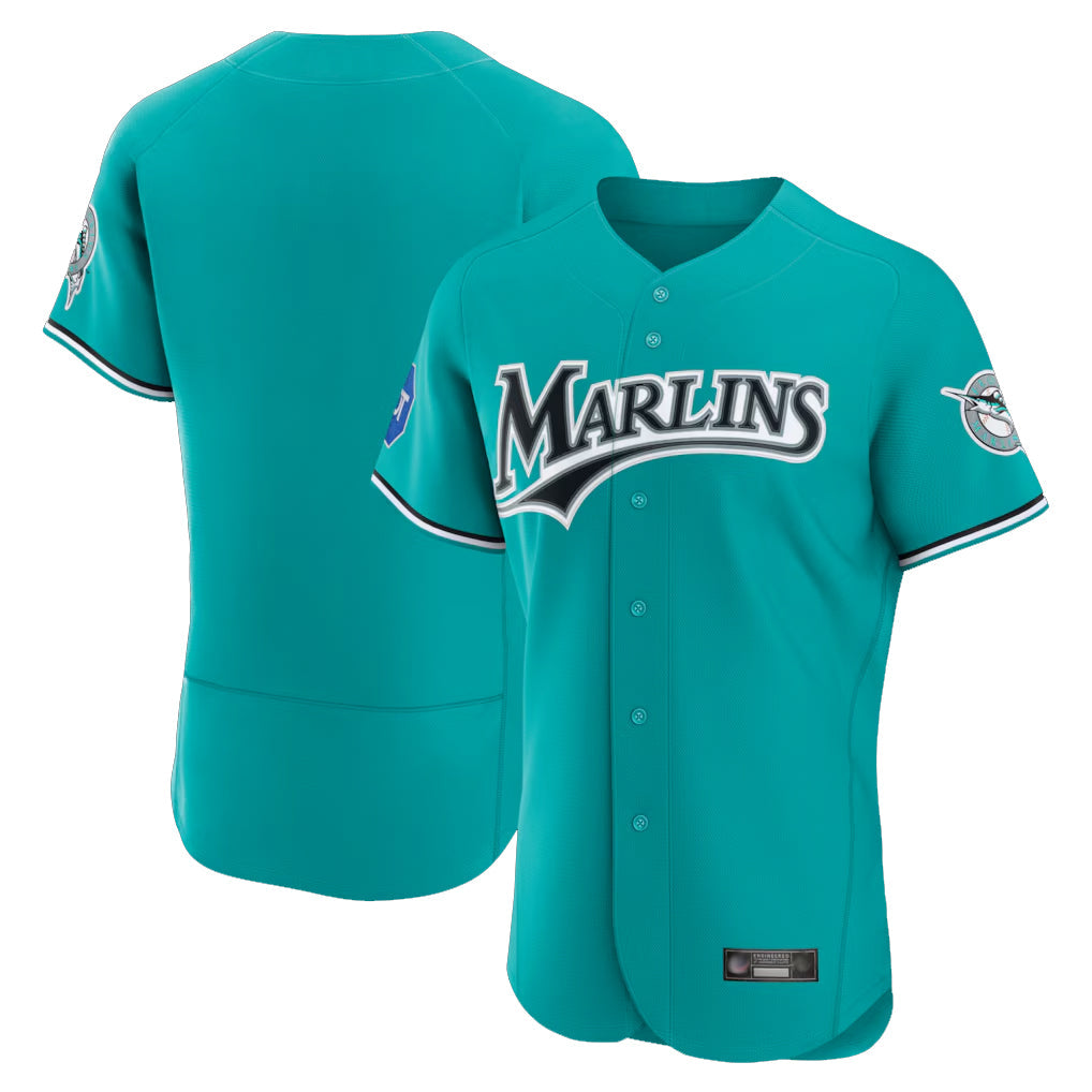 Jamed M.Marlins Blank Player Teal Mitchell & Ness Cooperstown Collection Limited Elite Stitched Jerseys