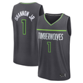 Jamed M.Timberwolves #1 Terrence Shannon Jr. Anthracite Fast Break Replica Stitched Jerseys - Statement Edition