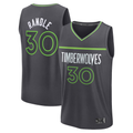 Jamed M.Timberwolves #30 Julius Randle Charcoal Fast Break Replica Player Stitched Jerseys - Statement Edition