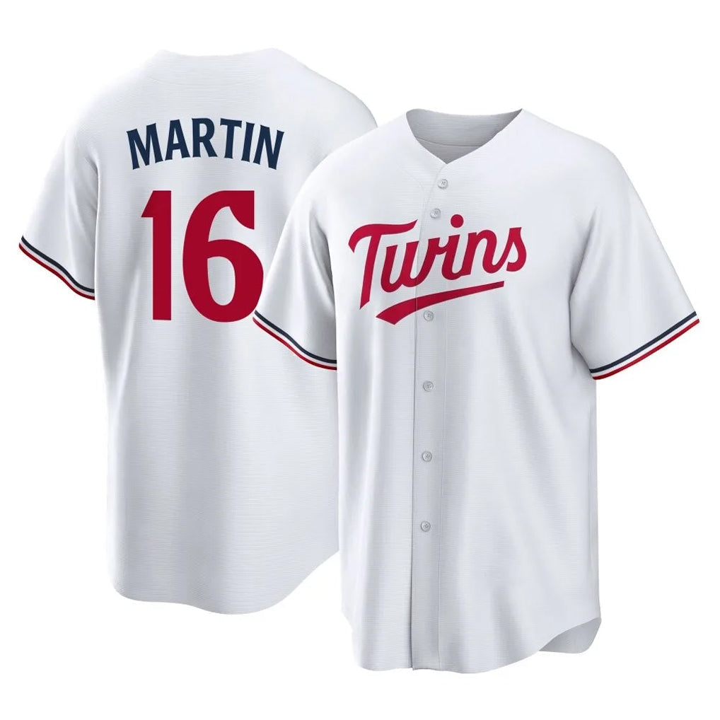 Jamed M.Twins #16 Austin Martin Player White Home Game Stitched Jerseys