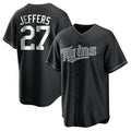 Jamed M.Twins #27 Ryan Jeffers Player Black Home Game Stitched Jerseys