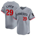 Jamed M.Twins #29 Rod Carew Player Gray Home Limited Stitched Jerseys