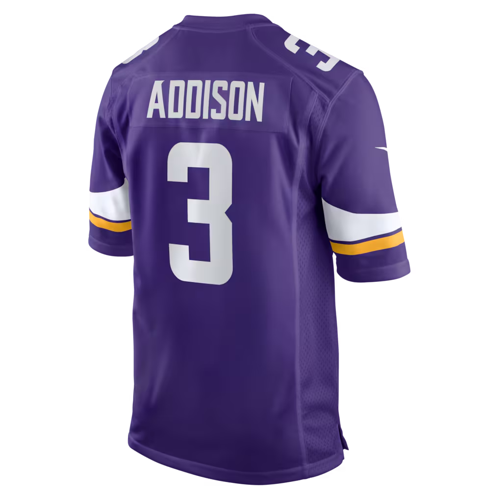 Jamed MN.Vikings #3 Jordan Addison Purple Game Stitched Jerseys