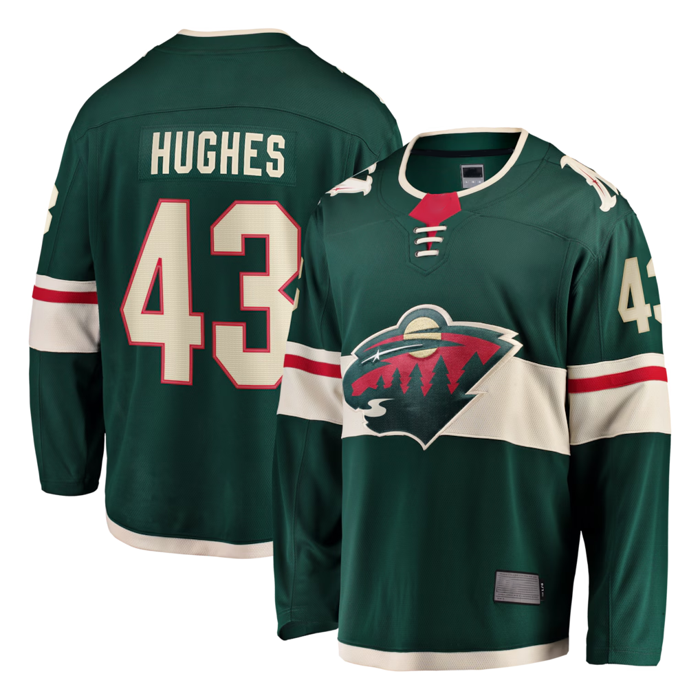 Jamed M.Wild #43 Quinn Hughes Green Home Breakaway Jerseys