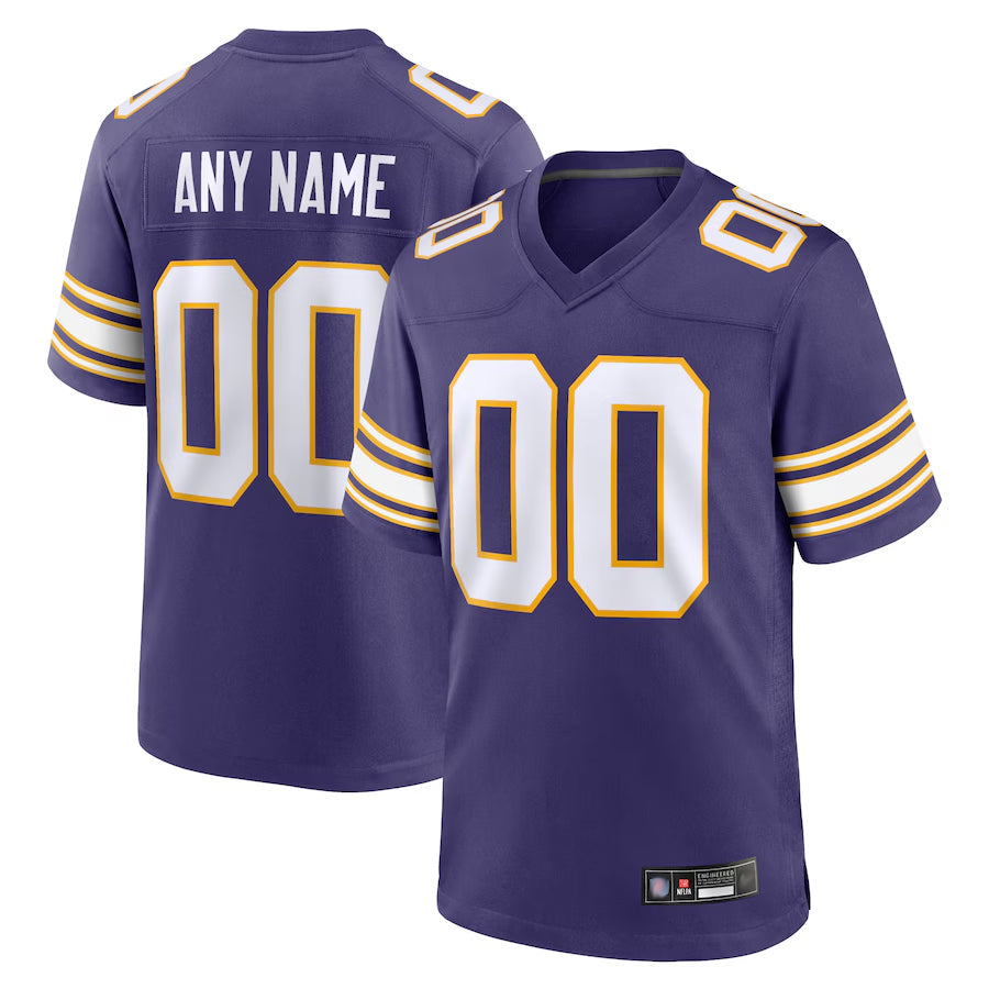 Jamed Custom MN.Vikings Secondary Alternate Game Stitched Jerseys