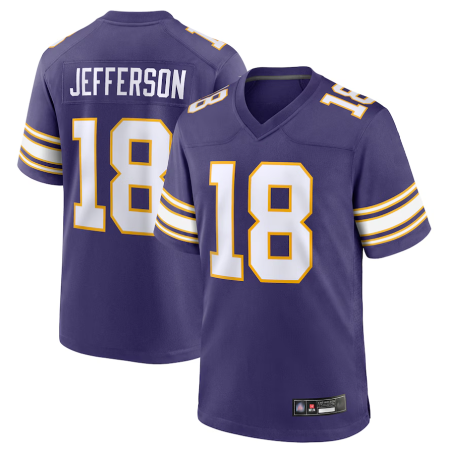 Jamed MN.Vikings #18 Justin Jefferson Player Purple Classic Limited Game Stitched Jerseys