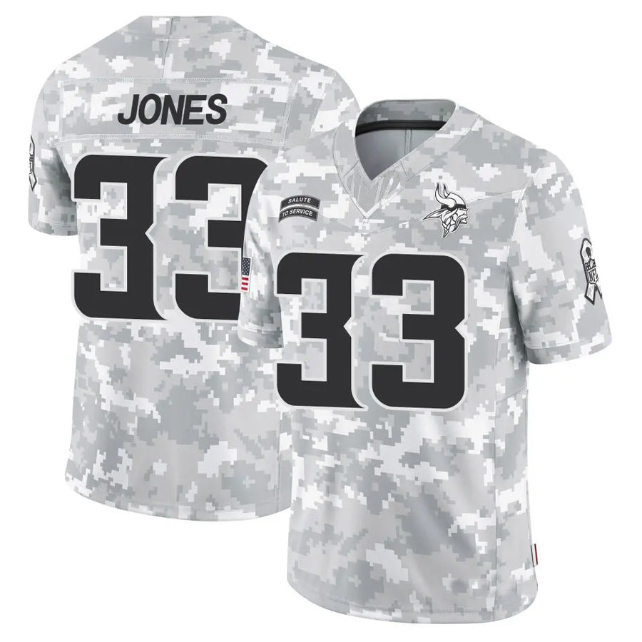 Jamed MN.Vikings #33 Aaron Jones Player Arctic Camo Salute to Service Limited Stitched Jerseys