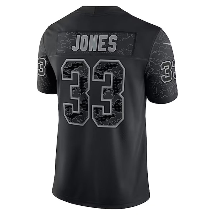 Jamed MN.Vikings #33 Aaron Jones Player Black REFLECTIVE Limited Stitched Jerseys