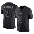 Jamed MN.Vikings #3 Jordan Addison Player Black REFLECTIVE Limited Stitched Jerseys