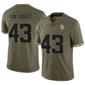 Jamed MN.Vikings #43 Andrew Van Ginkel Player Salute To Service Limited Olive Stitched Jerseys