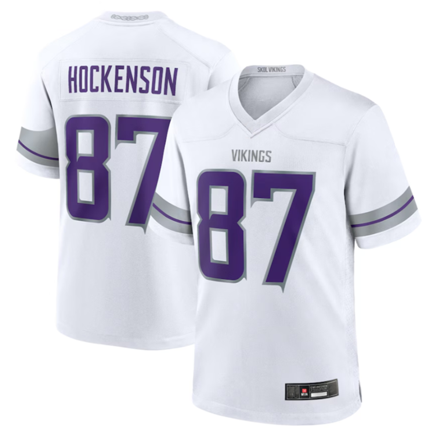 Jamed MN.Vikings #87 T.J. Hockenson Player White Alternate Game Stitched Jerseys