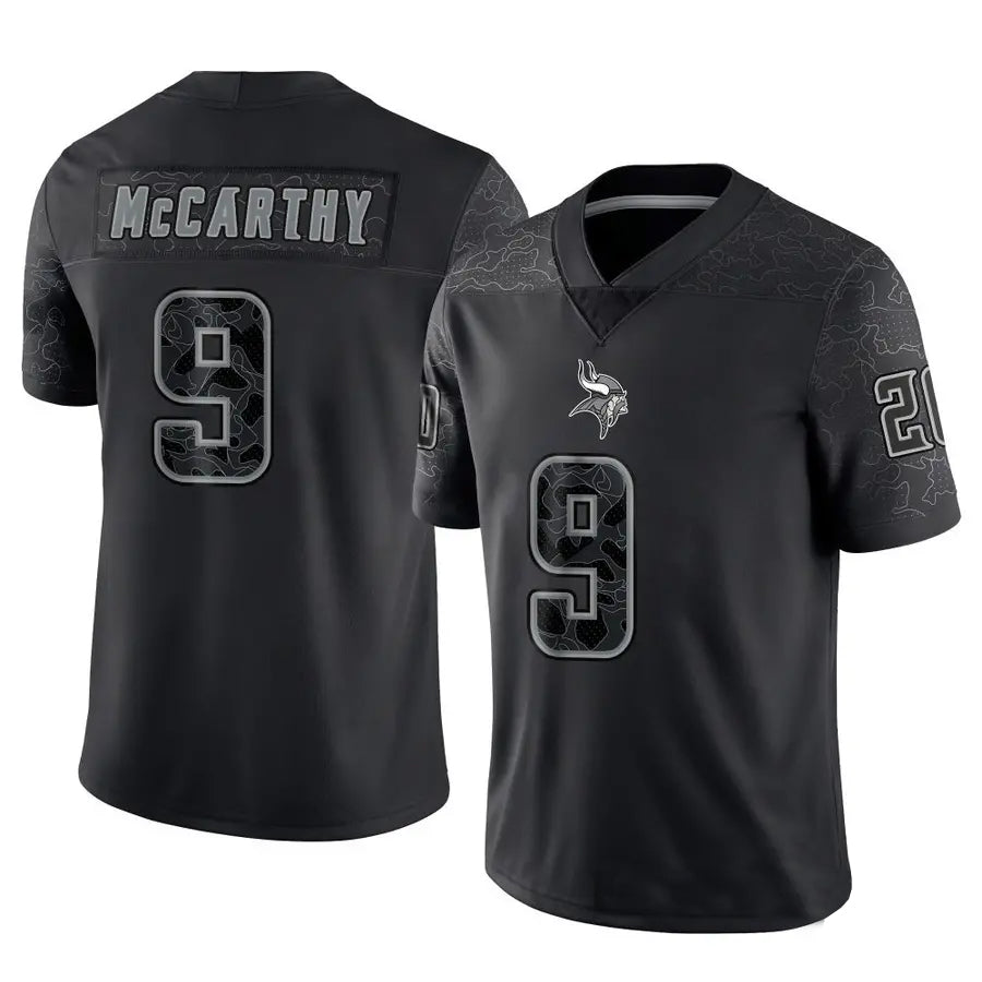 Jamed MN.Vikings #9 J.J. McCarthy Player Black REFLECTIVE Limited Stitched Jerseys