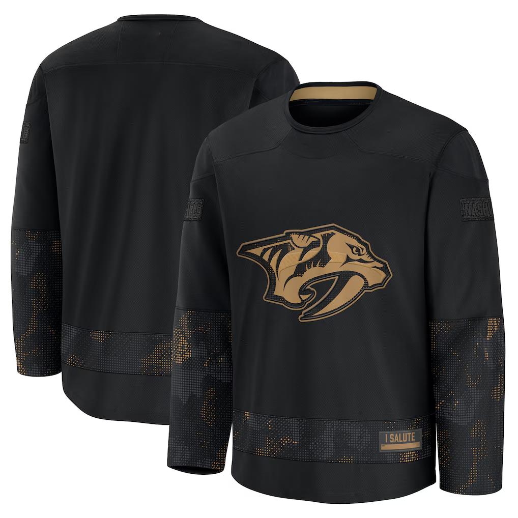 Jamed N.Predators Black 2024 Military Appreciation Practice Jerseys