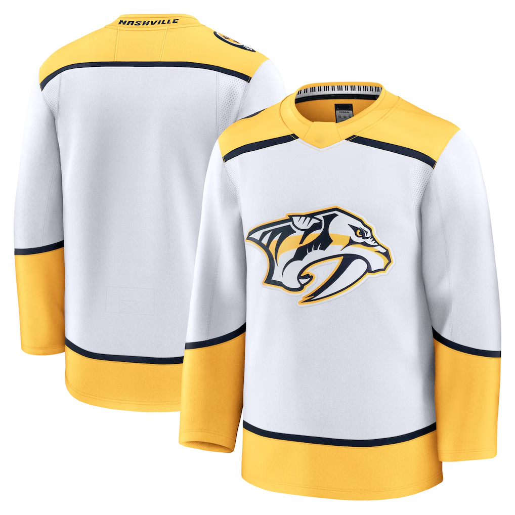 Jamed N.Predators White Away Premium Jerseys