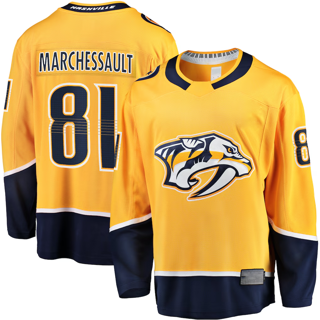 Jamed N.Predators #81 Jonathan Marchessault Gold Breakaway Jerseys