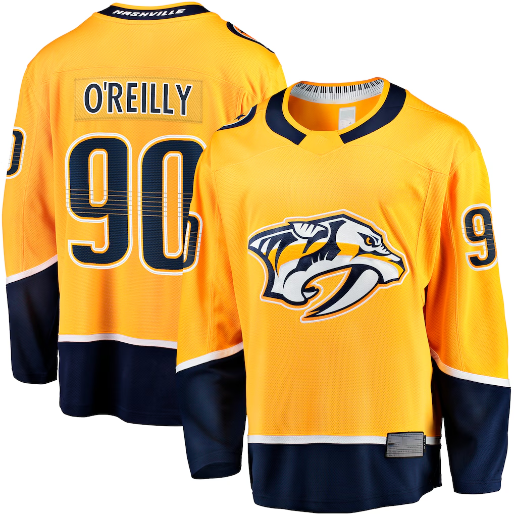 Jamed N.Predators #90 Ryan O'Reilly Gold Breakaway Jerseys