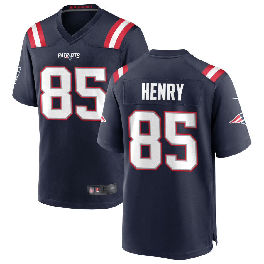 Jamed NE.Patriots #85 Hunter Henry Navy Game Home Jerseys