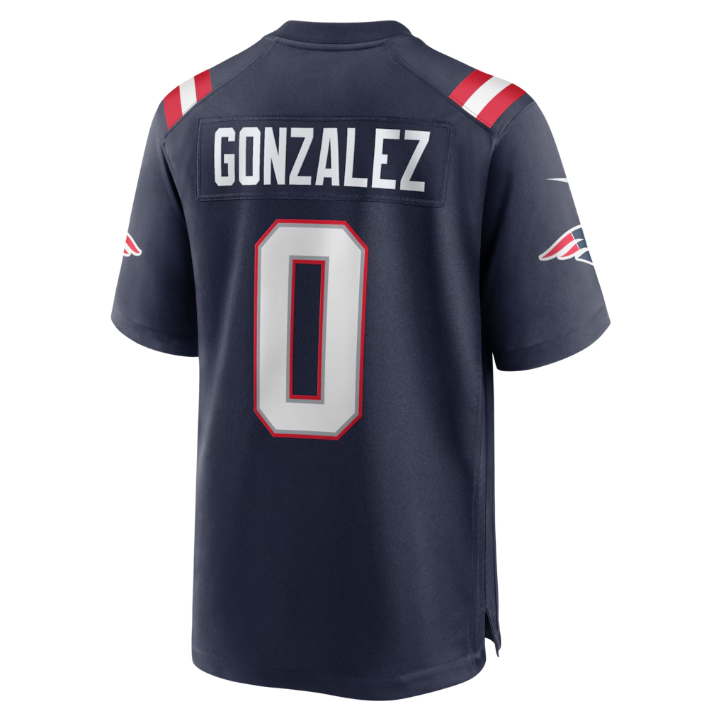 Jamed NE.Patriots #0 Christian Gonzalez Navy Team Game Stitched Jerseys