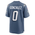 Jamed NE.Patriots #0 Christian Gonzalez Player Storm Blue Rivalries Collection Game Stitched Jersey