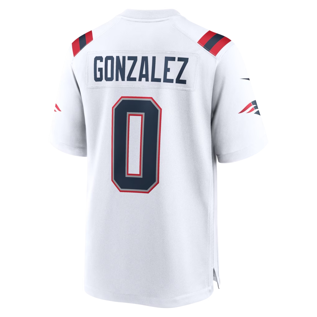 Jamed NE.Patriots #0 Christian Gonzalez White Game Stitched Jerseys