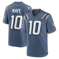 Jamed NE.Patriots #10 Drake Maye Player Storm Blue Rivalries Collection Game Stitched Jerseys