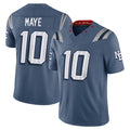Jamed NE.Patriots #10 Drake Maye Player Storm Blue Rivalries Collection Limited Stitched Jerseys