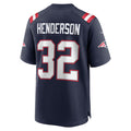 Jamed NE.Patriots #32 TreVeyon Henderson Player Navy Home Game Stitched Jerseys