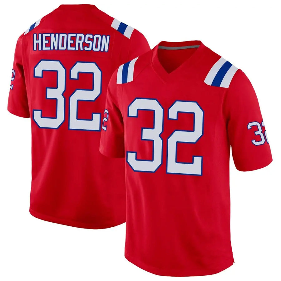 Jamed NE.Patriots #32 TreVeyon Henderson Player Red Home Game Stitched Jerseys