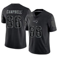 Jamed NE.Patriots #66 Will Campbell Player Black Reflective Limited Stitched Jerseys