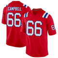 Jamed NE.Patriots #66 Will Campbell Player Red Home Game Stitched Jerseys