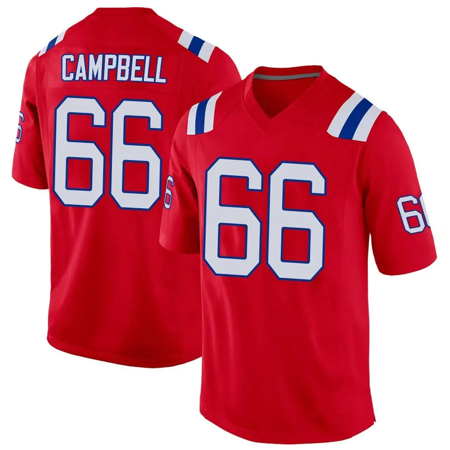 Jamed NE.Patriots #66 Will Campbell Player Red Home Game Stitched Jerseys