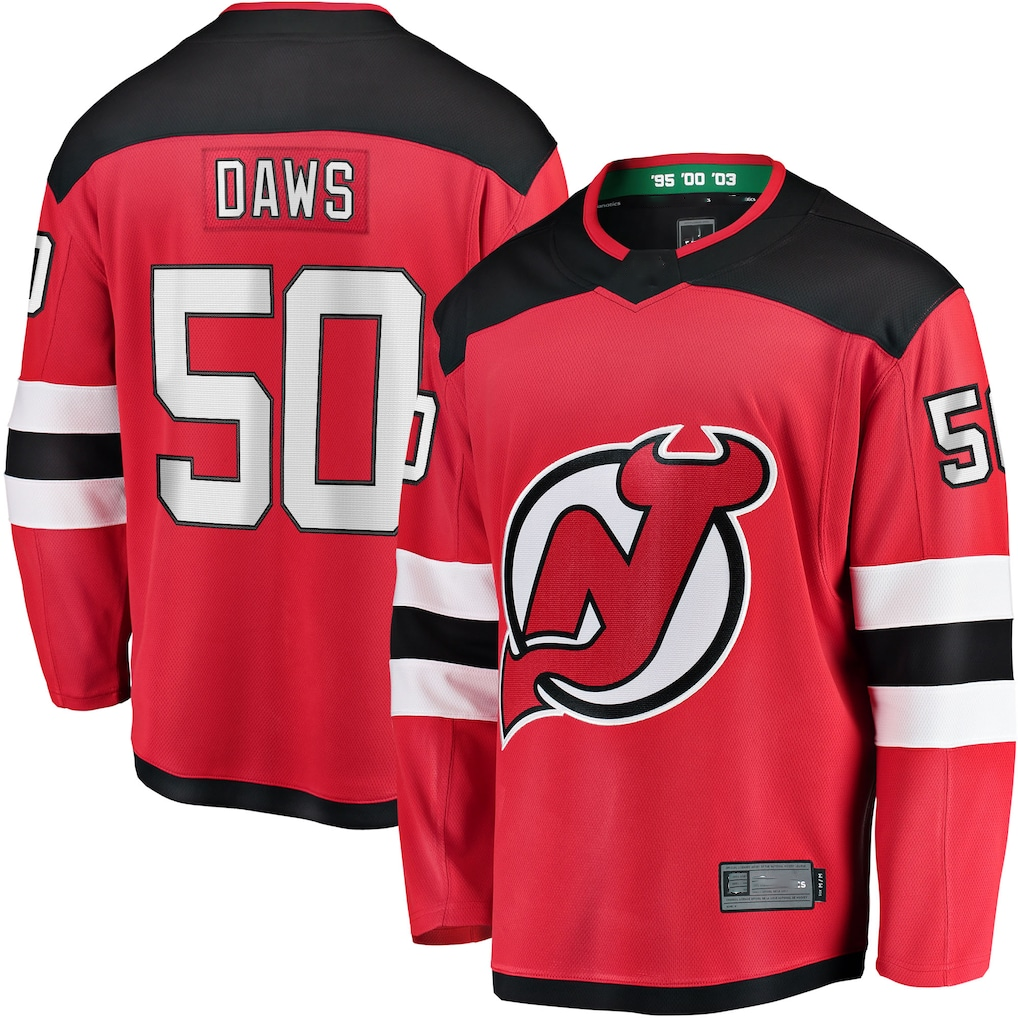 Jamed N.Jersey Devils #50 Nico Daws Red Home Breakaway Player Jerseys