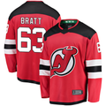 Jamed N.Jersey Devils #63 Jesper Bratt Red Home Breakaway Player Jerseys