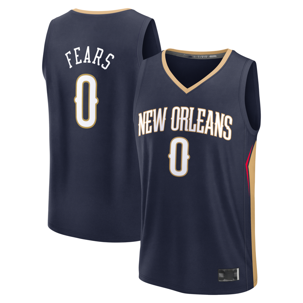 Jamed NO.Pelicans #0 Jeremiah Fears Navy Fast Break Replica Stitched Jerseys- Icon Edition