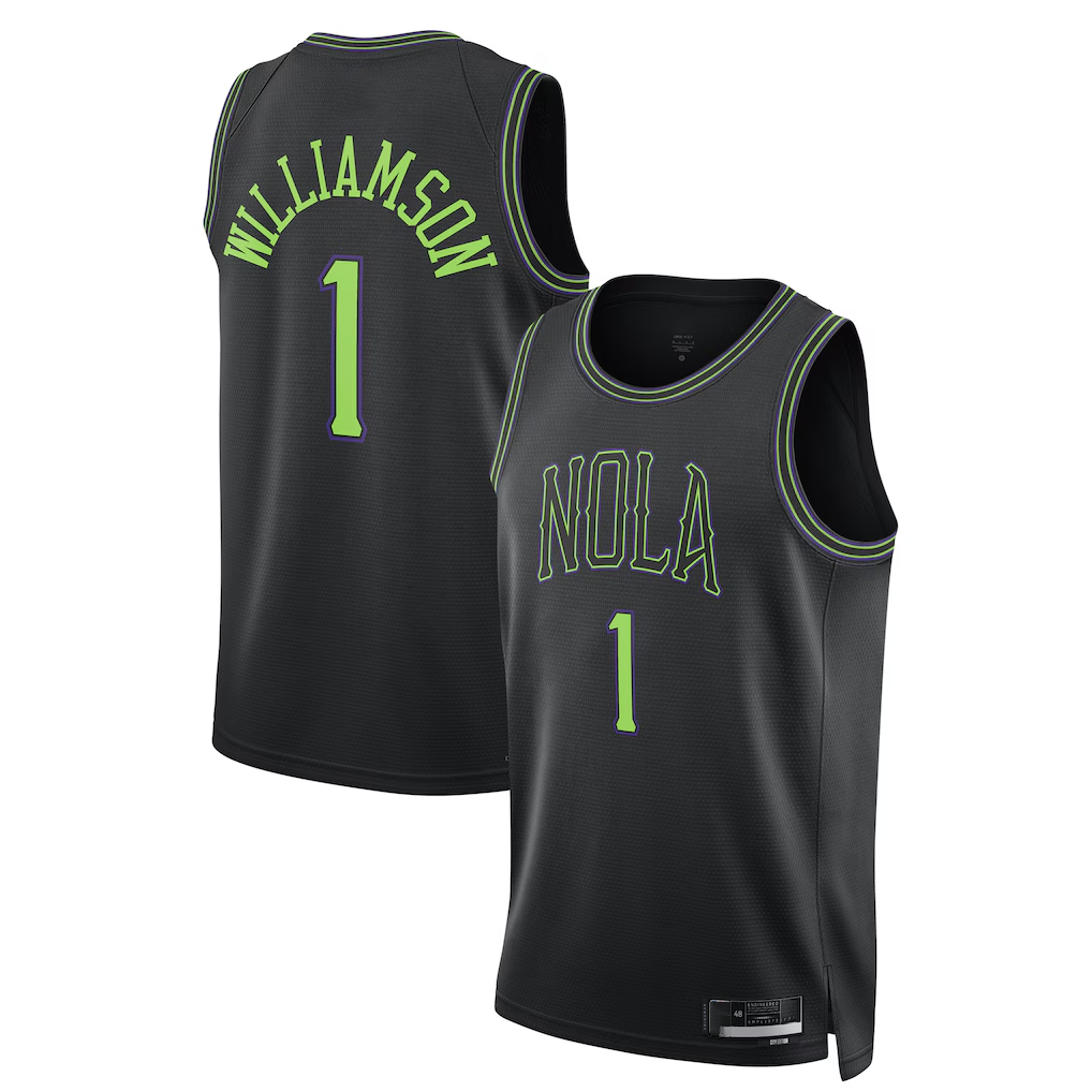 Jamed NO.Pelicans #1 Zion Williamson Black 2025-2026 Swingman Stitched Jerseys- City Edition