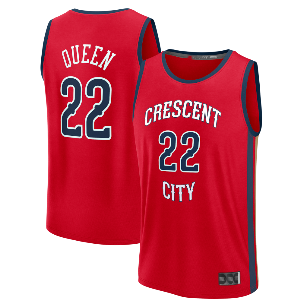 Jamed NO.Pelicans #22 Derik Queen Red Fast Break Replica Player Stitched Jerseys- Statement Edition