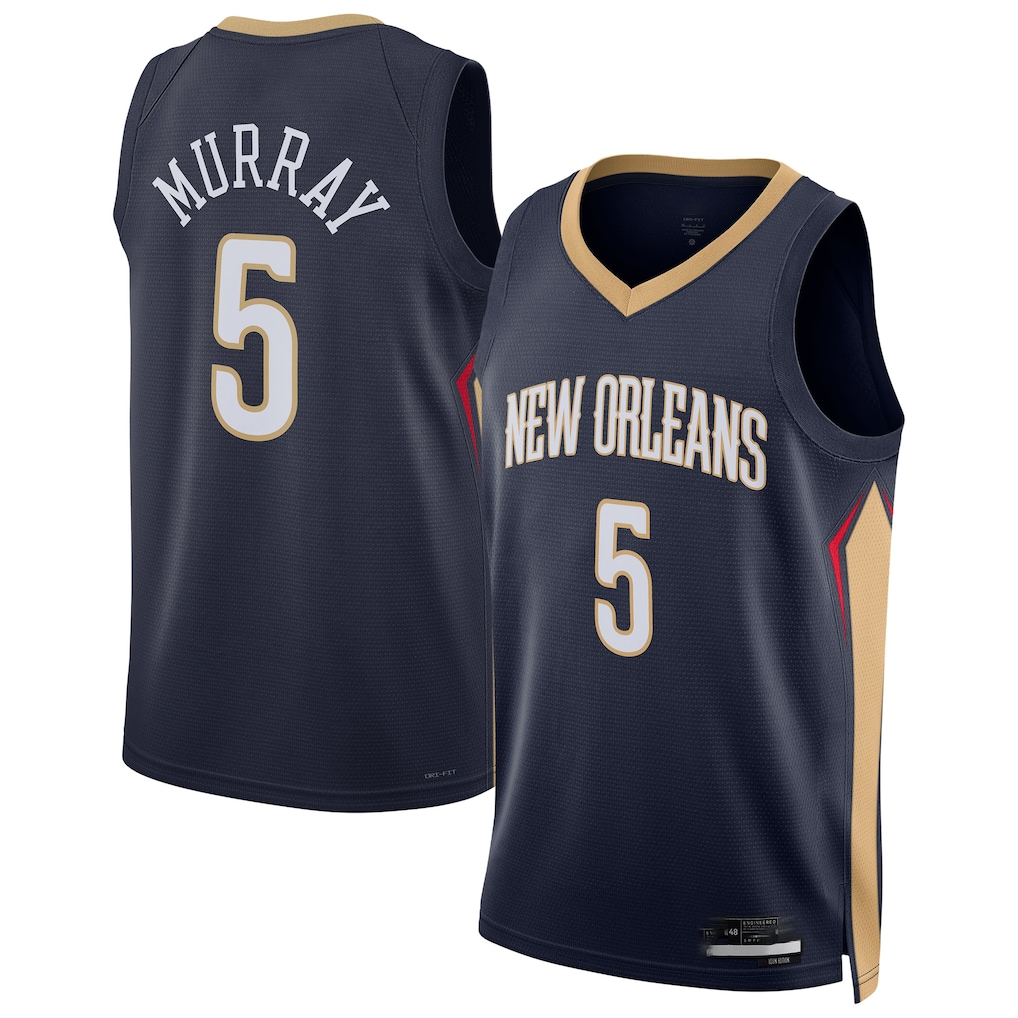 Jamed NO.Pelicans #5 Dejounte Murray Navy 2024 Offseason Addition Swingman Stitched Jerseys