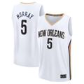 Jamed NO.Pelicans #5 Dejounte Murray White Fast Break Replica Player Stitched Jerseys- Association Edition